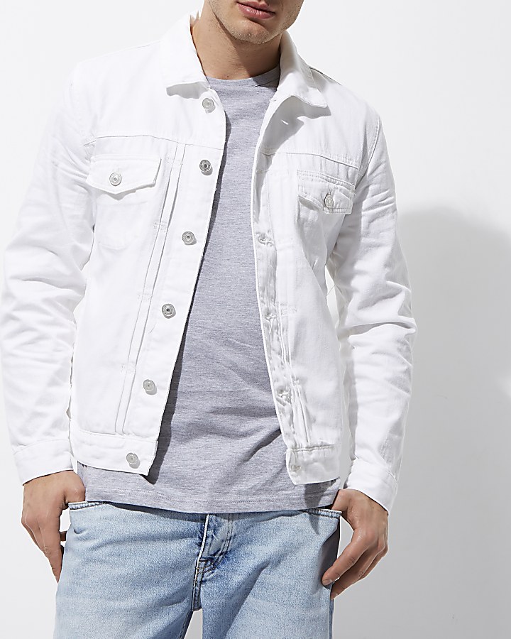 White relaxed fit denim jacket
