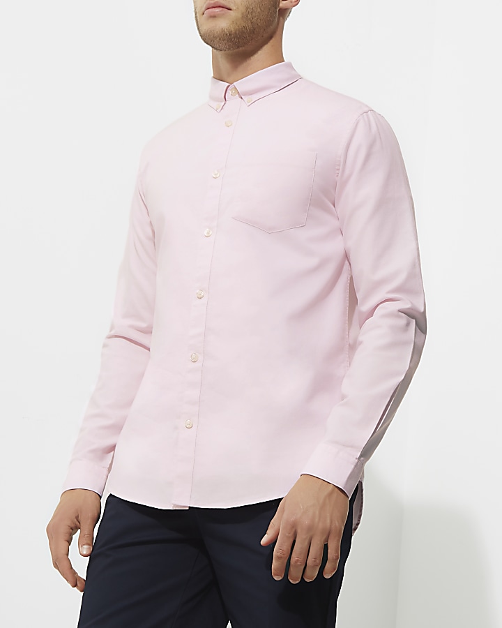 Pink long sleeve Oxford shirt