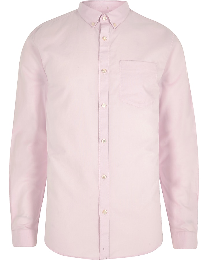 Pink long sleeve Oxford shirt