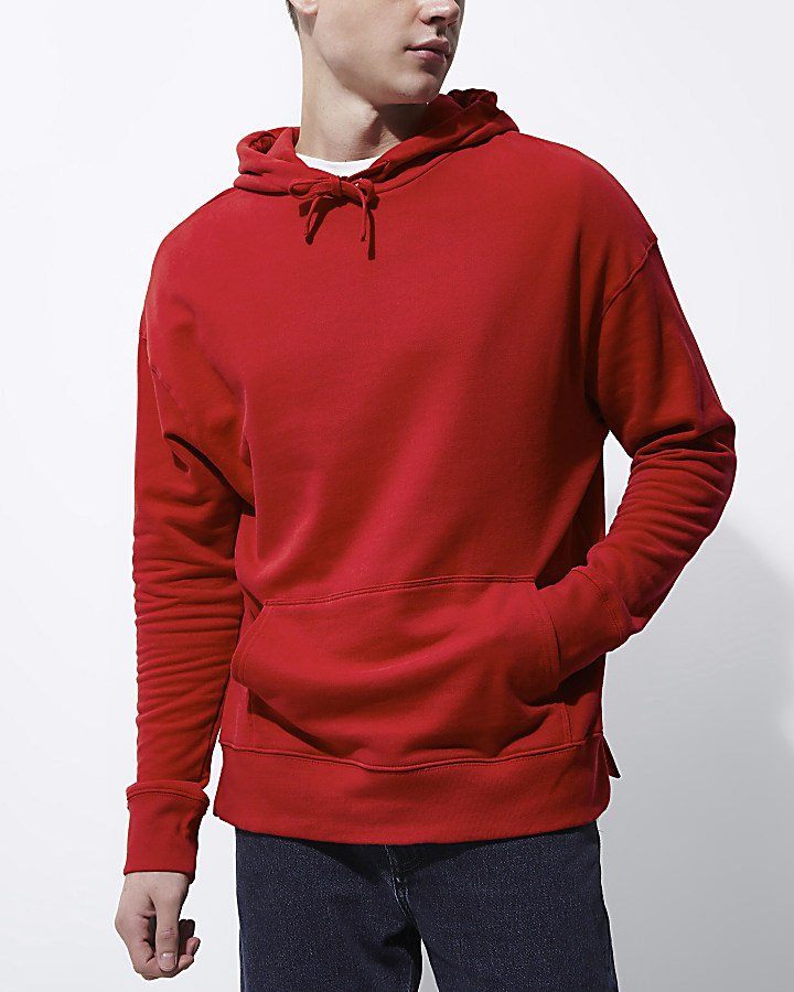 Red oversized hoodie