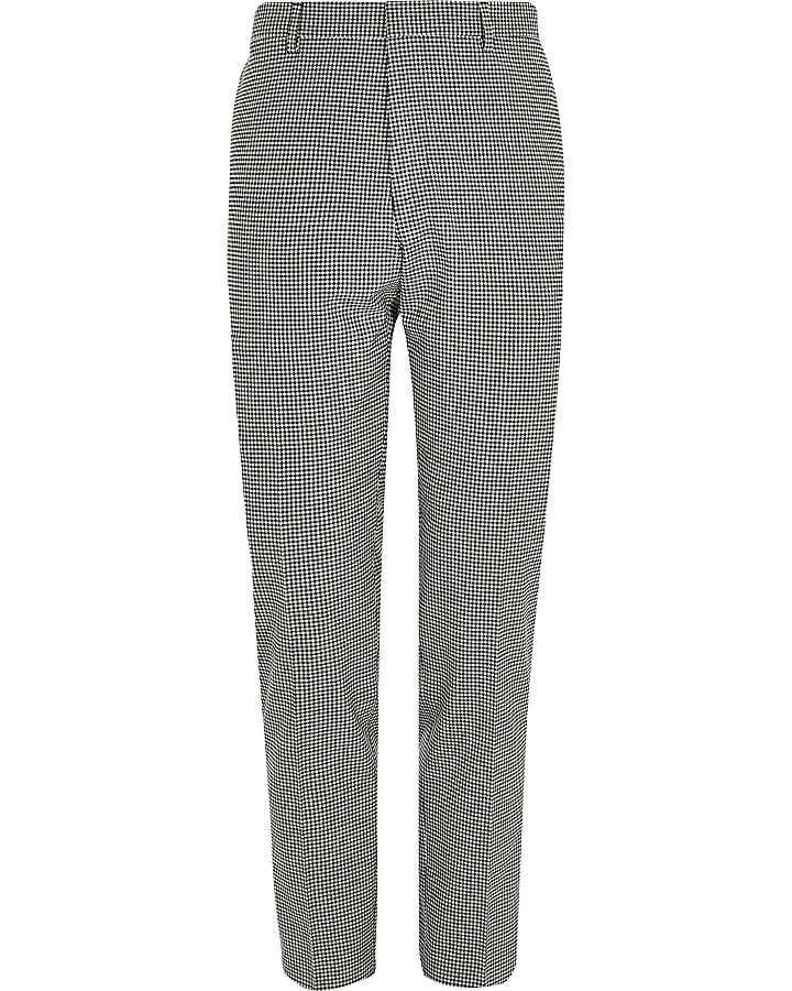 Black gingham skinny fit suit trousers