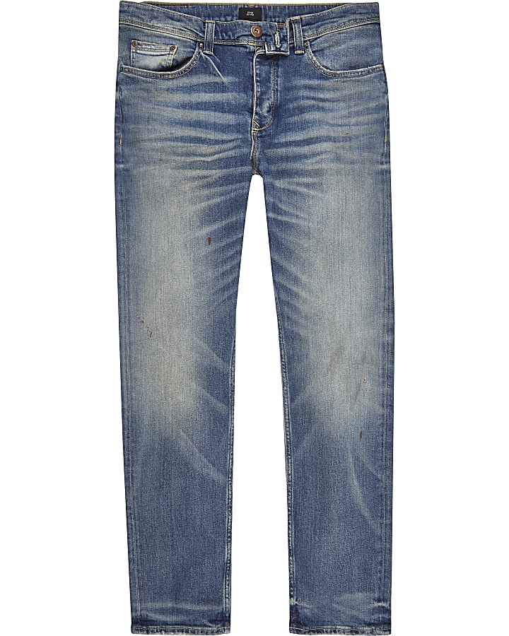 Mid blue wash faded Dylan slim fit jeans