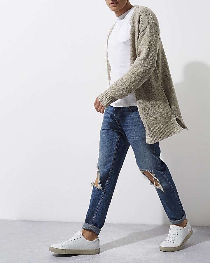 Stone knit slouch cardigan