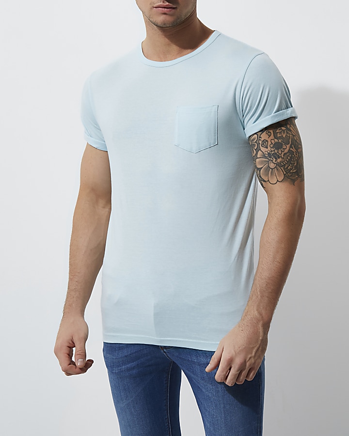 Light blue crew neck T-shirt