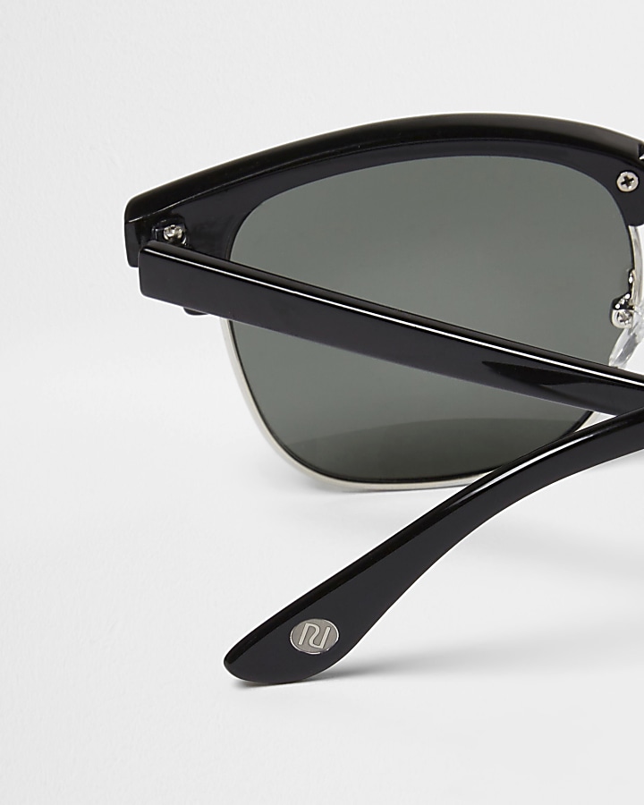 Black retro frame sunglasses