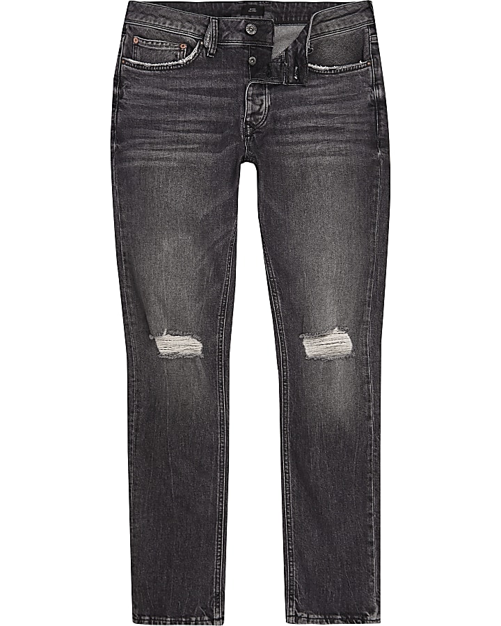 Washed black ripped knee Dylan slim fit jeans