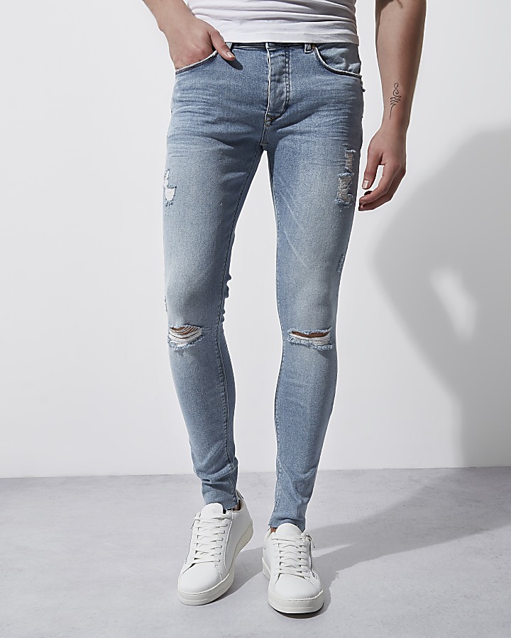 Blue ripped Danny super skinny jeans