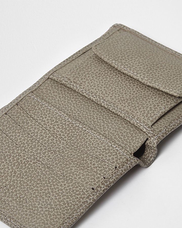 Grey textured leather wallet