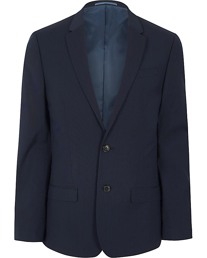 Dark blue slim fit suit jacket