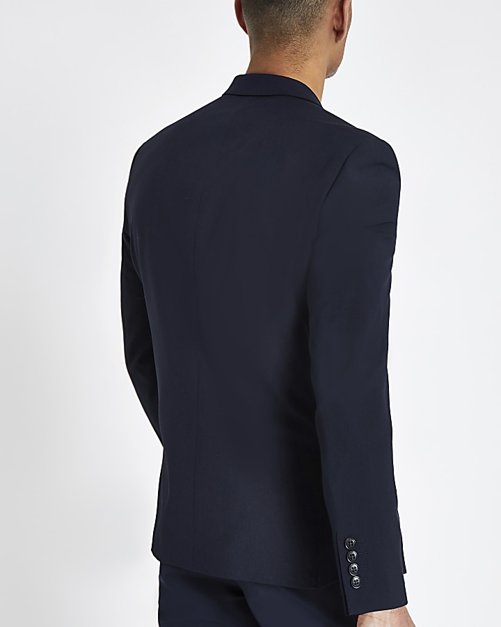 Navy slim fit suit jacket
