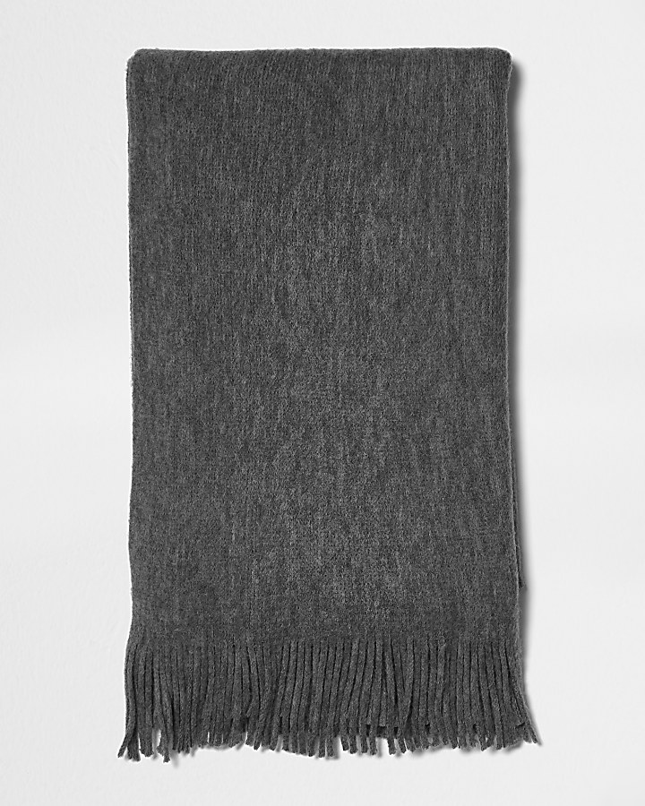 Grey blanket scarf