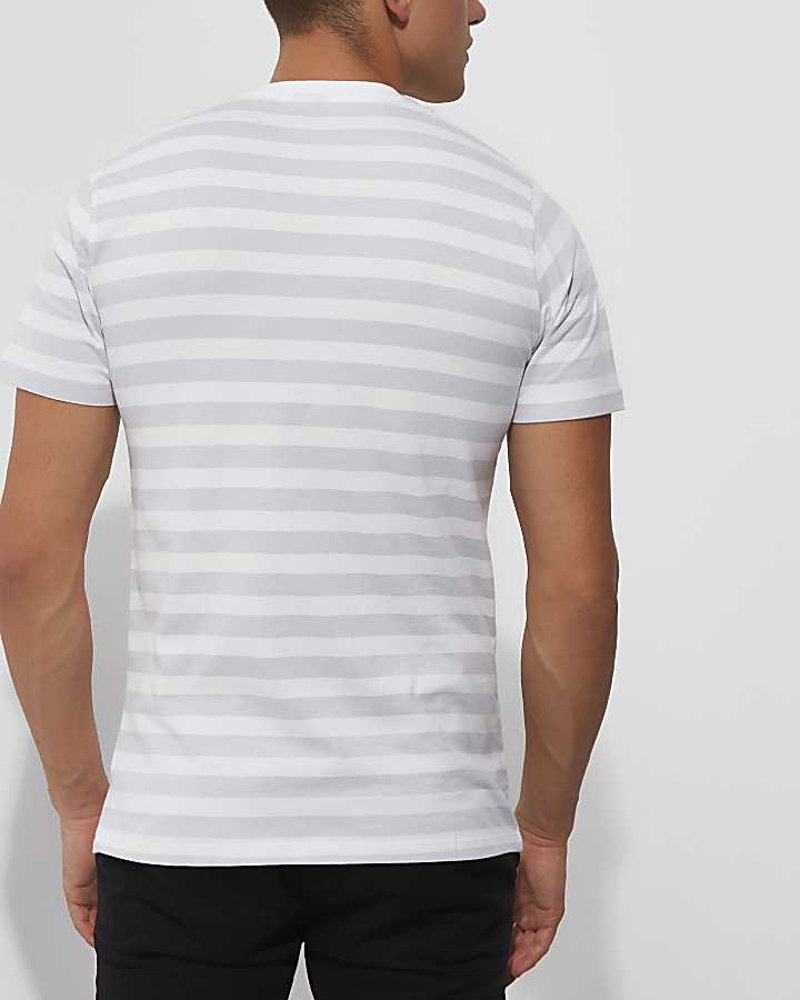 White stripe 'vanguard' slim fit T-shirt
