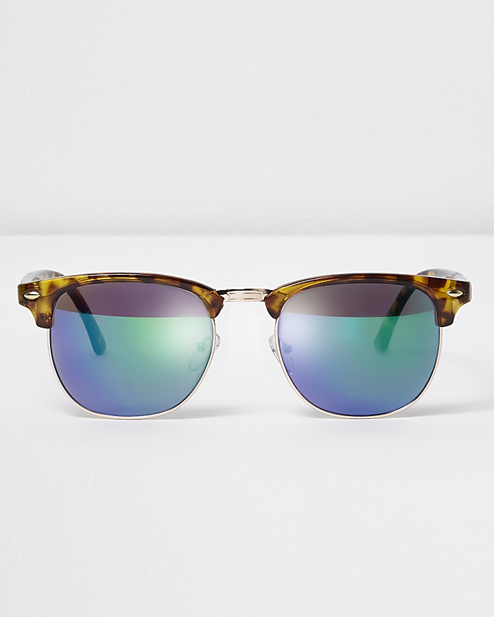 Brown tortoiseshell ocean retro sunglasses