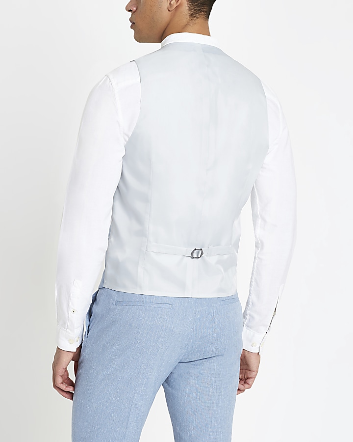 Light blue linen waistcoat