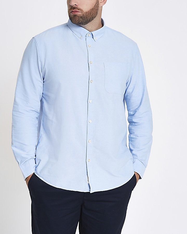 Big and Tall light blue long sleeve shirt