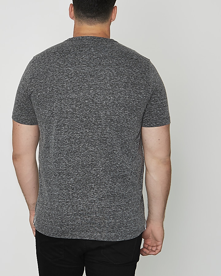 Big and Tall grey slim fit T-shirt