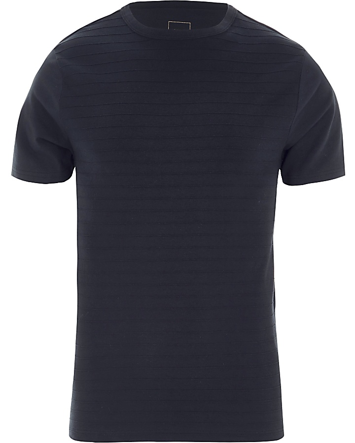 Navy muscle fit short sleeve T-shirt