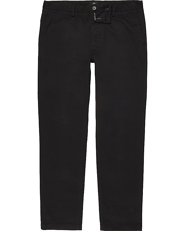 Black slim fit chino trousers