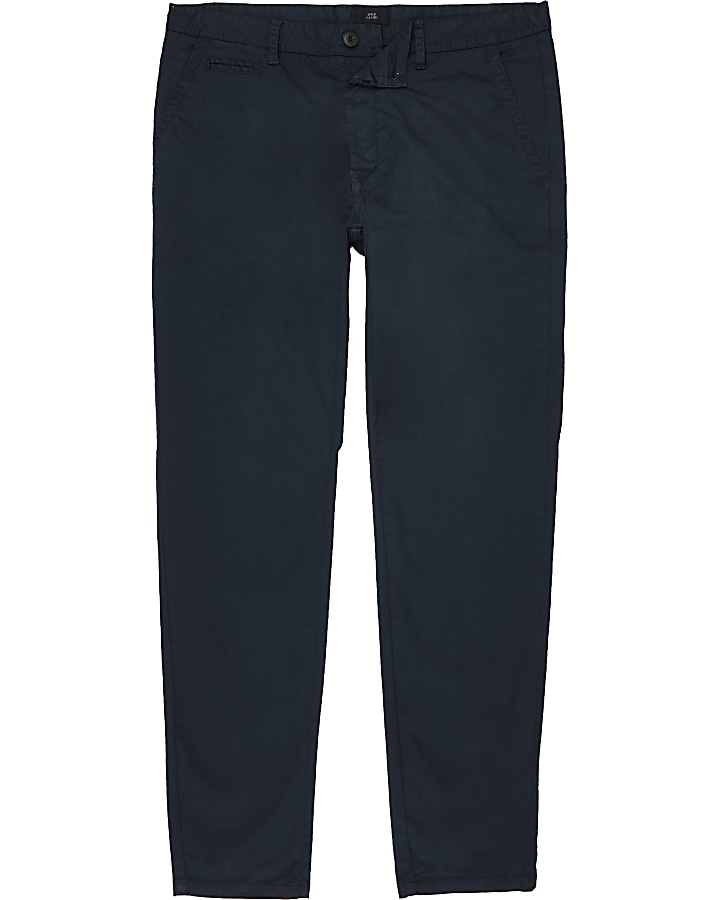Navy super skinny stretch chino trousers