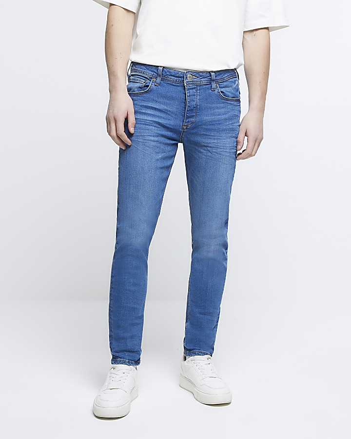 Blue slim fit jeans | River Island