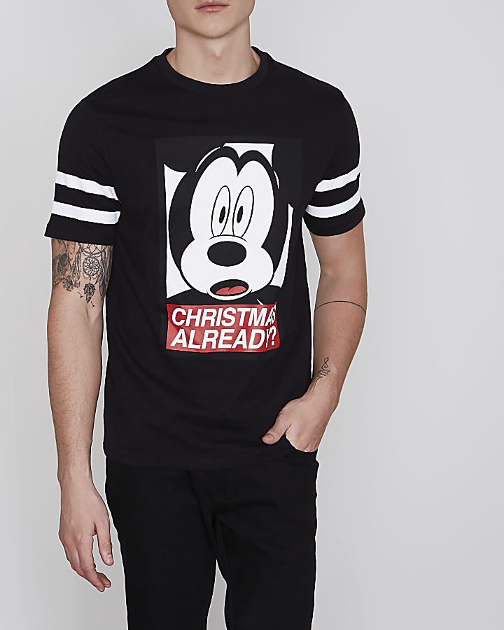 Black Mickey Mouse ‘Christmas already?’ print