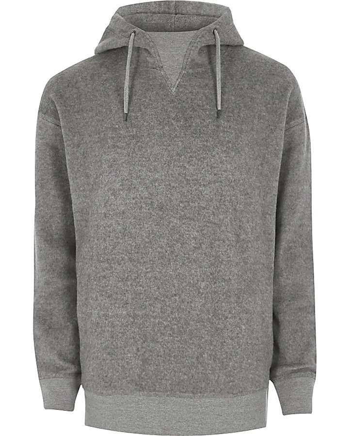 Grey fleece hoodie