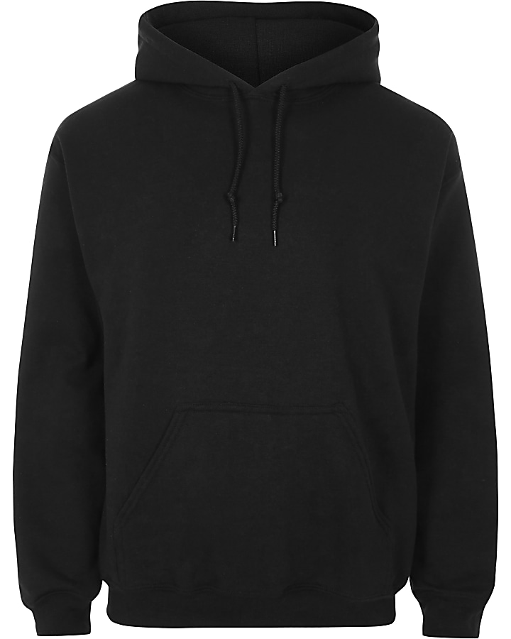 Black long sleeve jersey hoodie