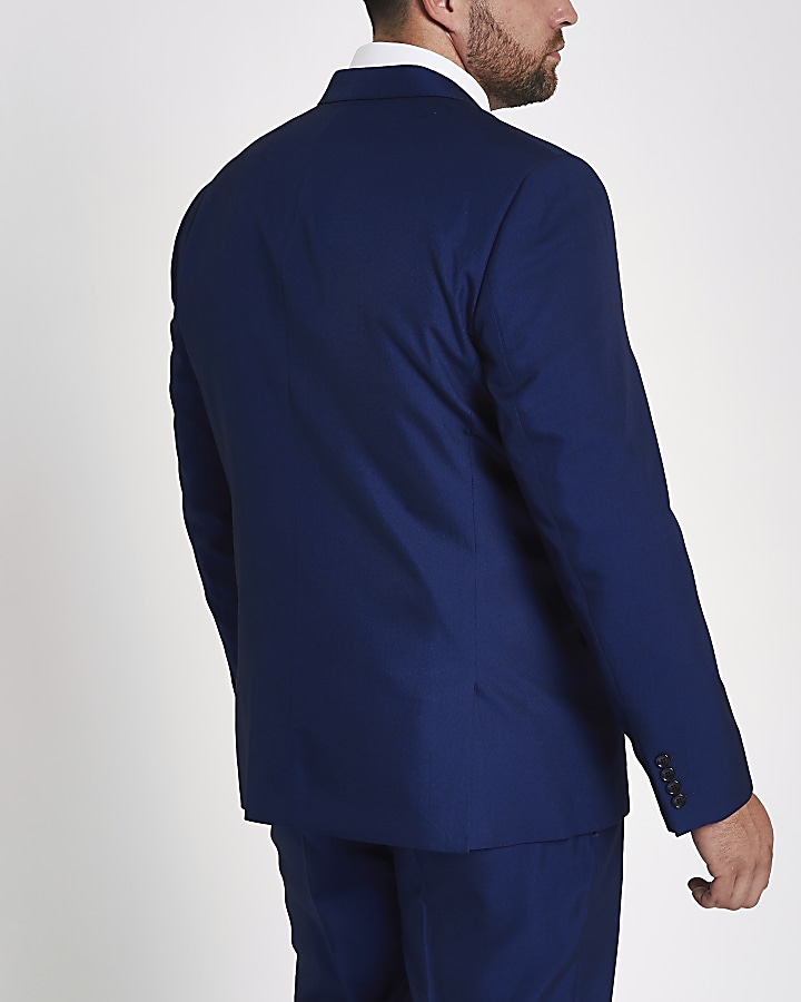 Big and Tall blue slim fit suit jacket