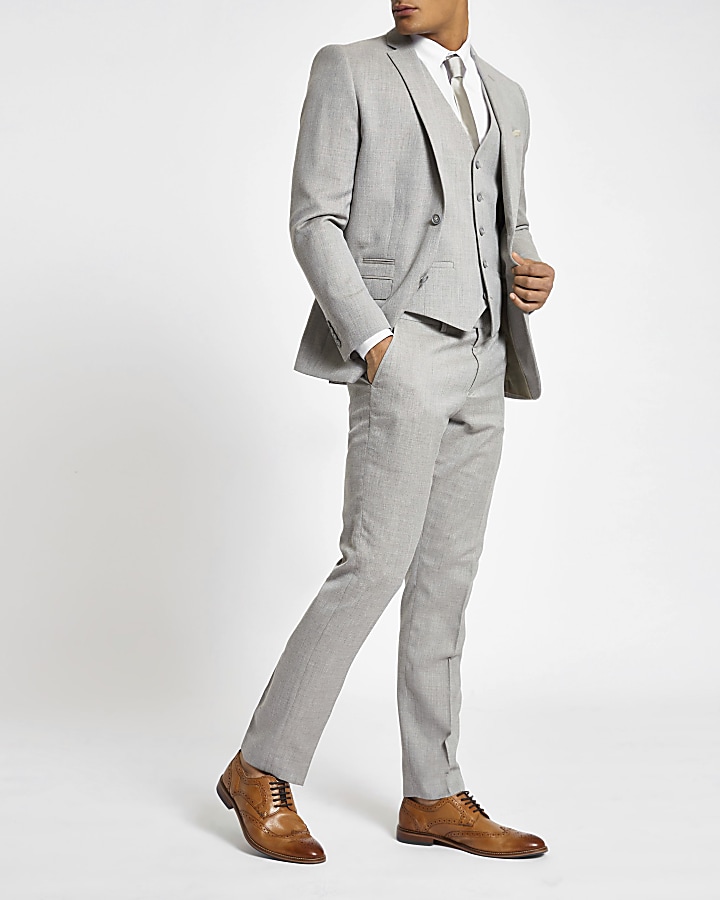 Light grey suit waistcoat