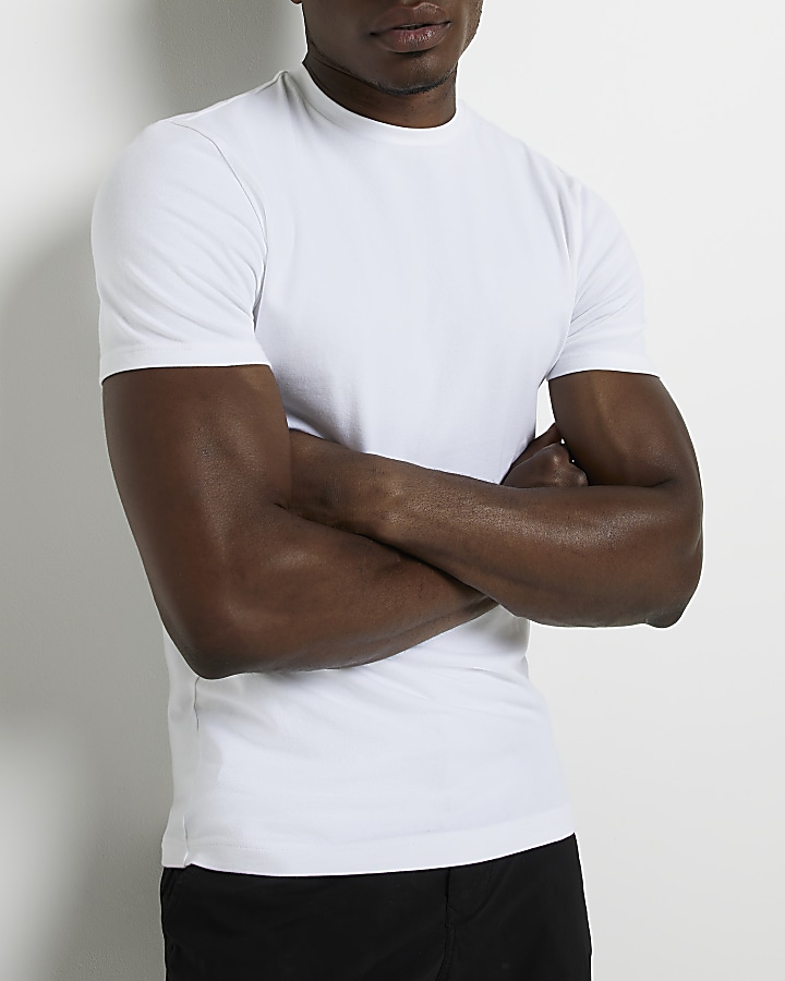 River island muscle hot sale fit v neck