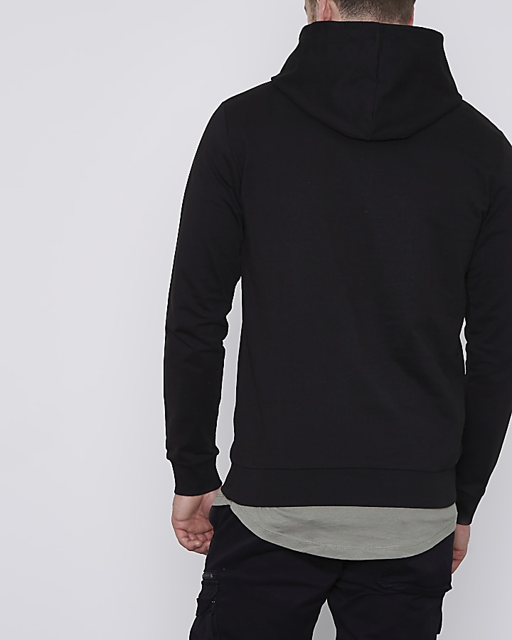 Only & Sons black printed hoodie