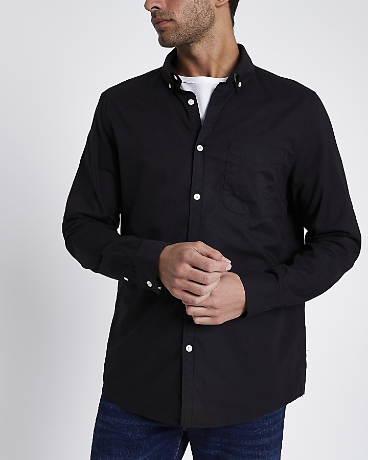 Black long sleeve Oxford shirt