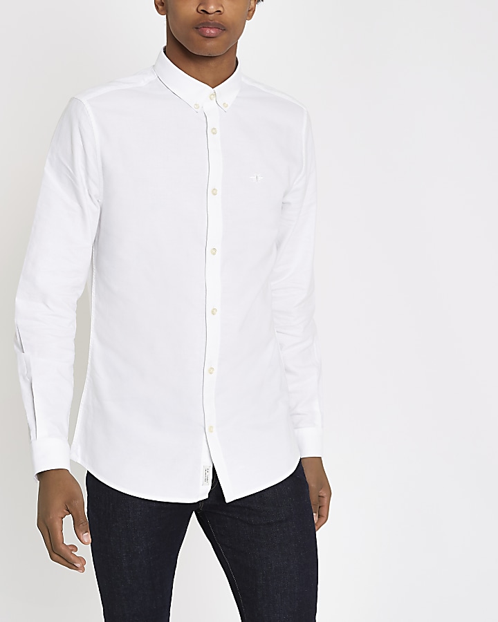 White regular fit Oxford shirt