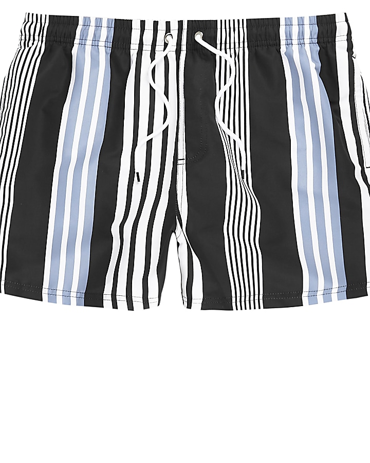Black stripe swim shorts