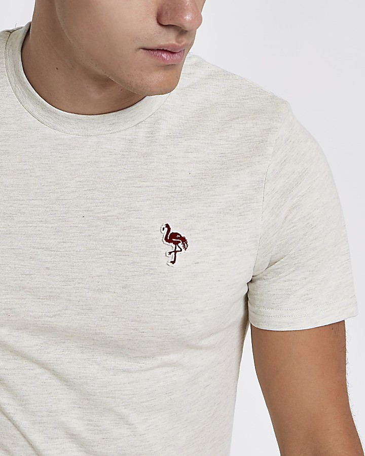 Jack & Jones white embroidered T-shirt