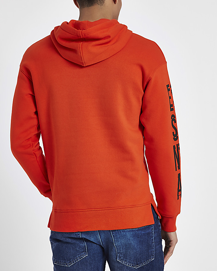 Jack & Jones Core red 'iconic' hoodie