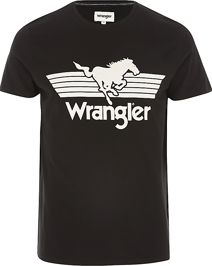 Wrangler black graphic logo print T-shirt