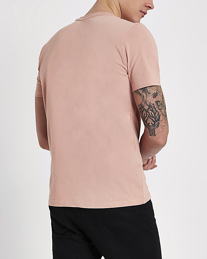 Lee pink pocket crew neck T-shirt