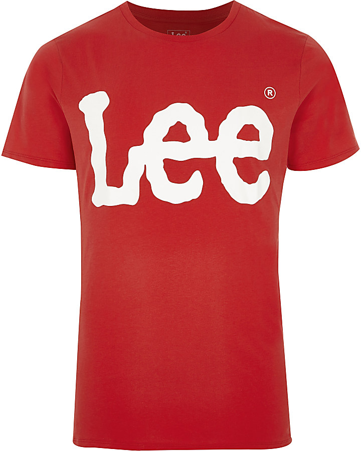 Lee red logo print crew neck T-shirt
