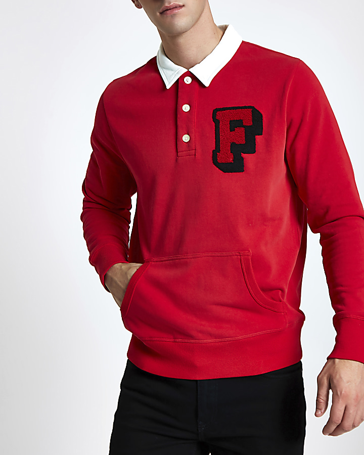Franklin & Marshall red rugby shirt