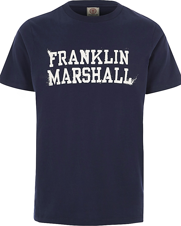 Franklin & Marshall navy print T-shirt