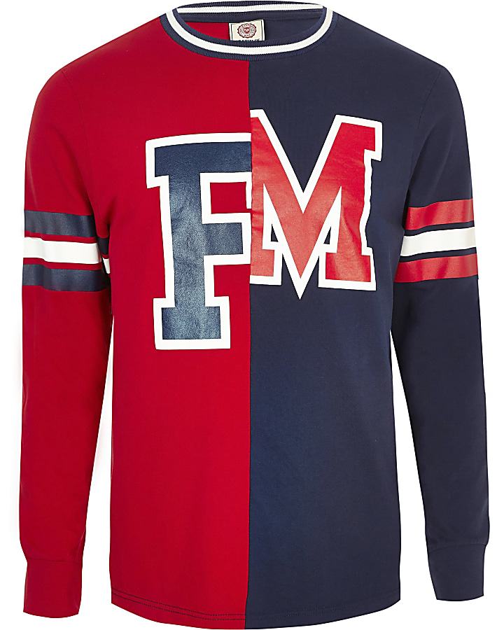 Franklin & Marshall red baseball T-shirt