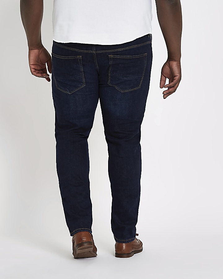 Big and Tall dark blue skinny jeans