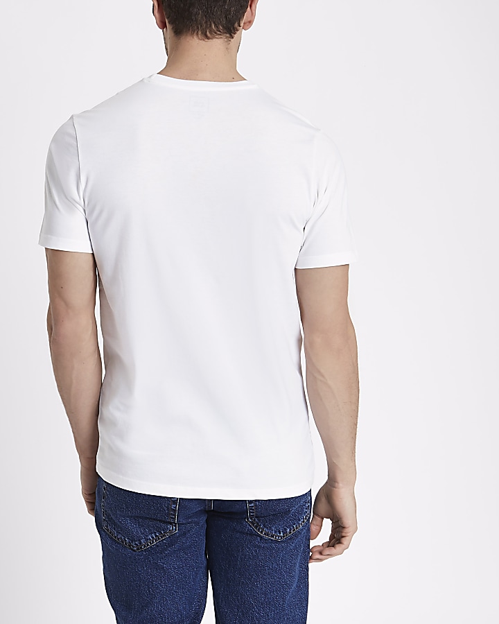 White ‘BRX / LDN’ stone box slim T-shirt