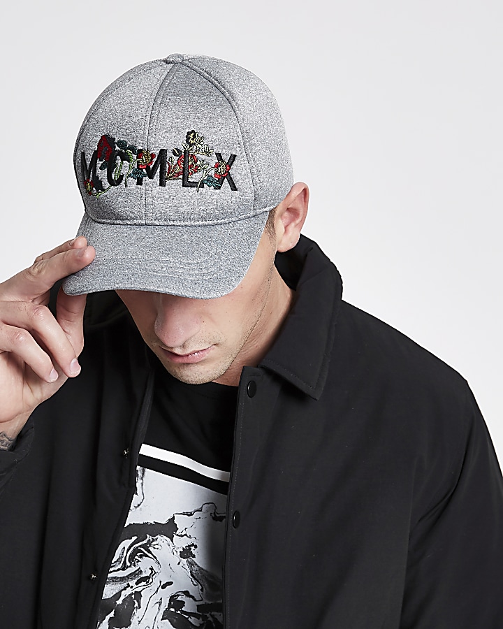 Grey 'MCMLX' embroidered scuba baseball cap
