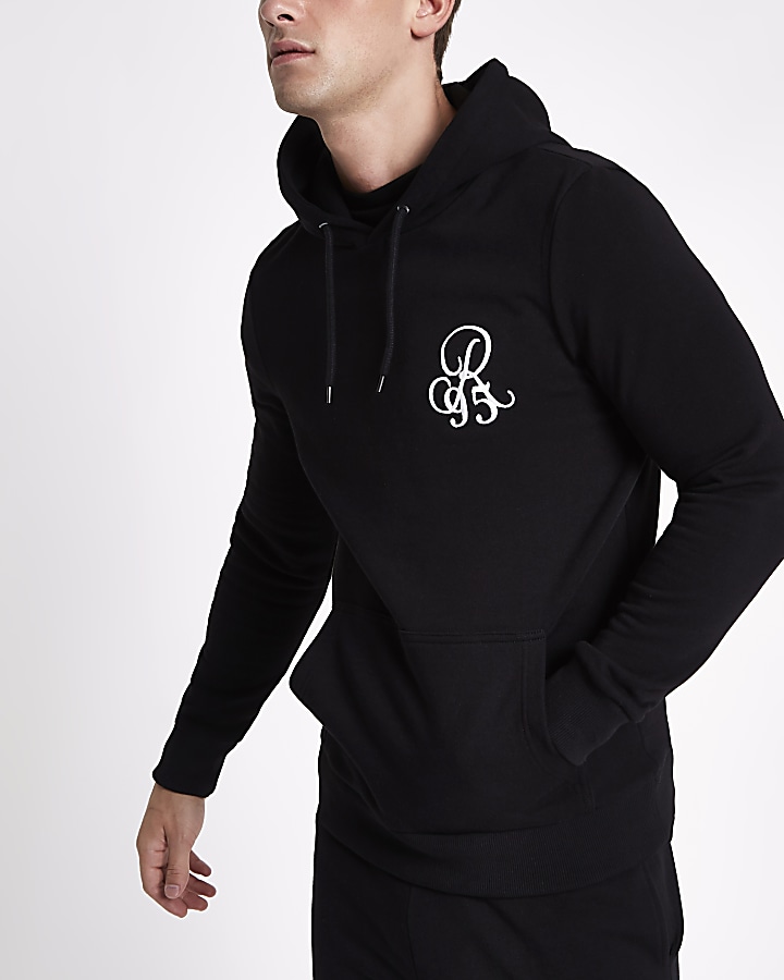 Black slim fit R95 hoodie