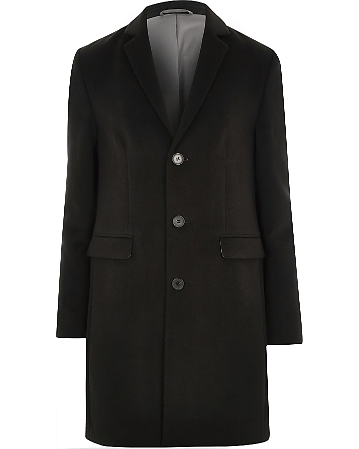 Black single breasted overcoat