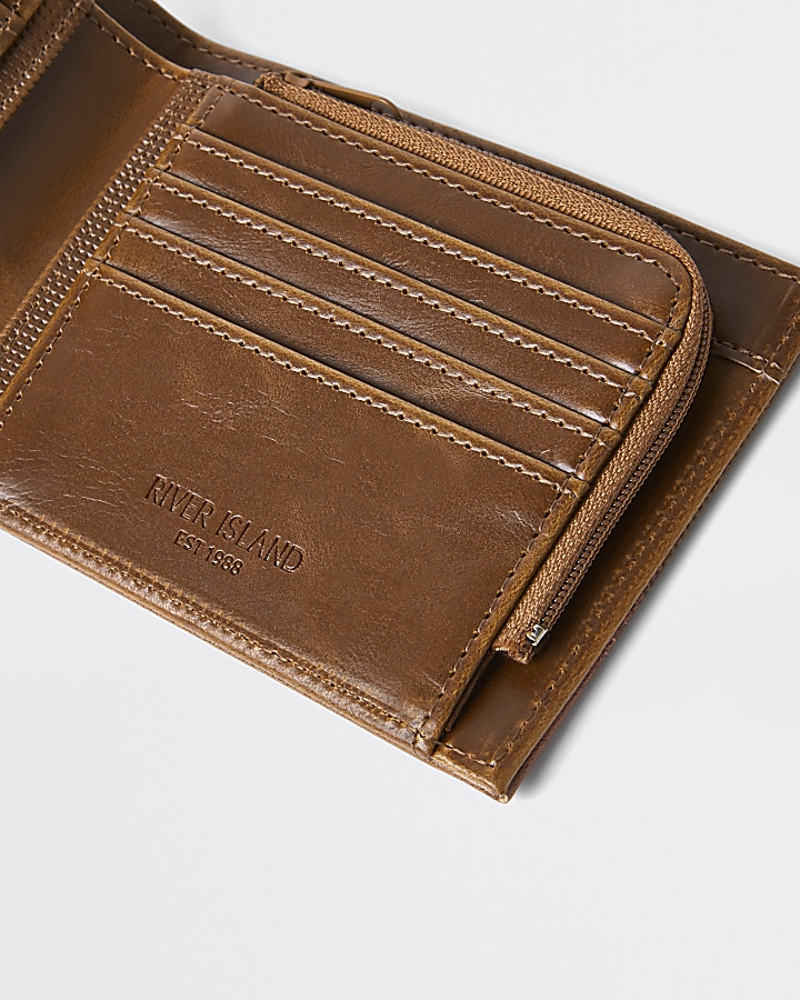 Brown perforated wallet
