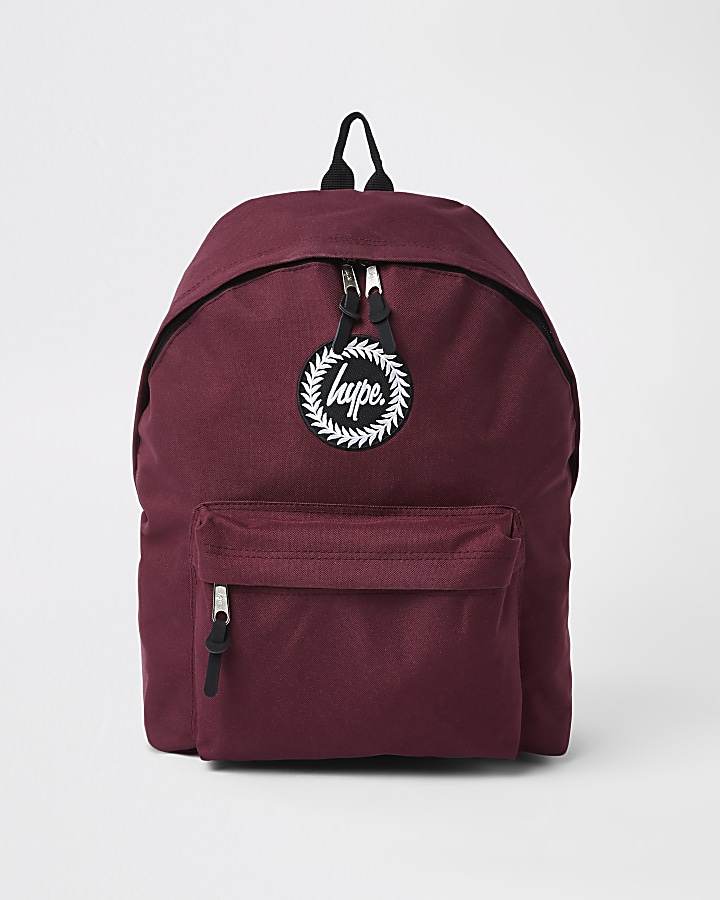 Hype burgundy embroidery backpack
