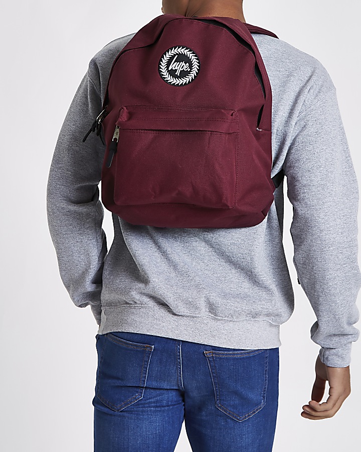 Hype burgundy embroidery backpack